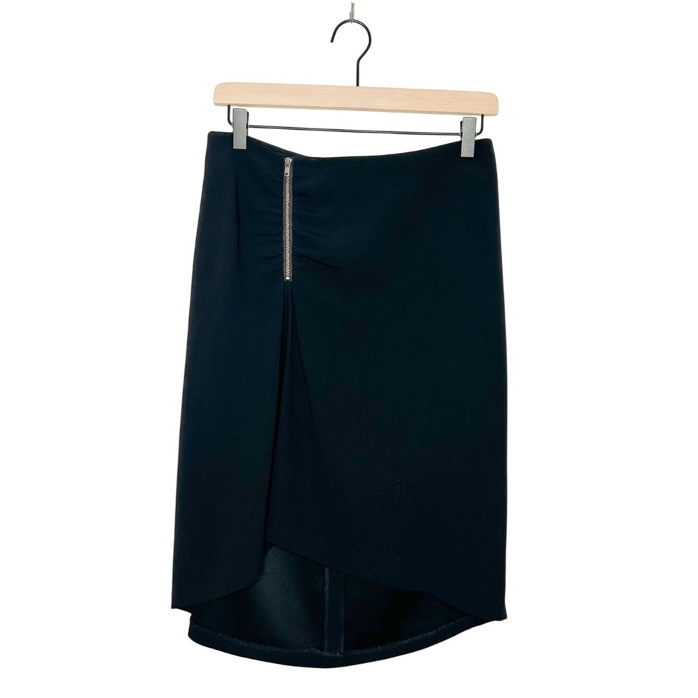 Halogen Nordstrom Business‎ Casual High Low Zipper Detail Pencil Skirt Black 4